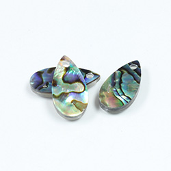 Shell Pendant - Smooth Flat Pear 20x10MM ABALONE Dyed PAUA BLUE