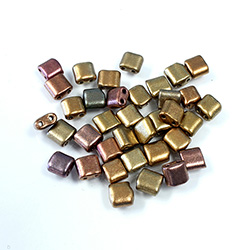 Preciosa Czech Glass 2-Hole Seed Bead - Karo 5x5MM 01620 BRONZE