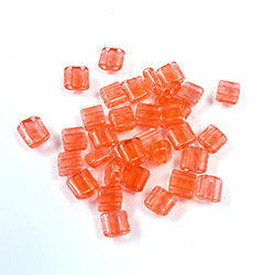 Preciosa Czech Glass 2-Hole Seed Bead - Karo 5x5MM 01691 DK ORANGE