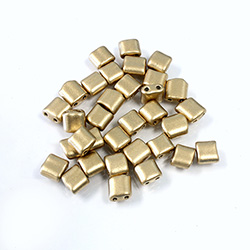 Preciosa Czech Glass 2-Hole Seed Bead - Karo 5x5MM 01710 GOLD
