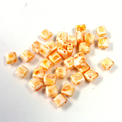 Preciosa Czech Glass 2-Hole Seed Bead - Karo 5x5MM 26292 AGATE ORANGE

