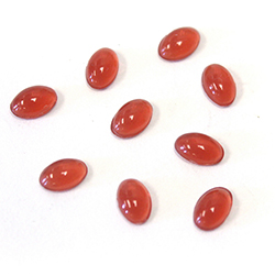 Plastic Flat Back Opaque Cabochon - Oval 06x4MM CORNELIAN