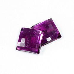 Plastic Flat Back Foiled Checkerboard Rhinestone - Square 19x19MM AMETHYST