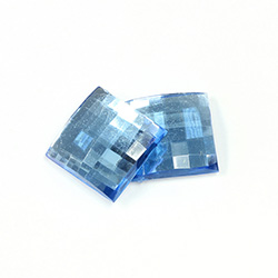 Plastic Flat Back Foiled Checkerboard Rhinestone - Square 19x19MM LT SAPPHIRE