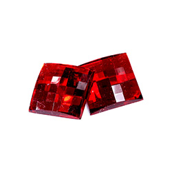 Plastic Flat Back Foiled Checkerboard Rhinestone - Square 19x19MM RUBY