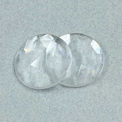 Glass Flat Back Unfoiled Rauten Rose - Round 30MM CRYSTAL