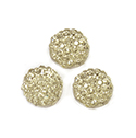 Plastic Flat Back Foiled Stone with Pave Top - Round 10MM CRYSTAL