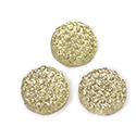 Plastic Flat Back Foiled Stone with Pave Top - Round 12MM JONQUIL