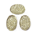 Plastic Flat Back Foiled Stone with Pave Top - Oval 14x10MM JONQUIL