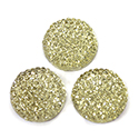 Plastic Flat Back Foiled Stone with Pave Top - Round 16MM JONQUIL