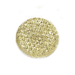 Plastic Flat Back Foiled Stone with Pave Top - Round 18MM JONQUIL