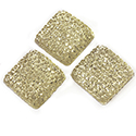 Plastic Flat Back Foiled Stone with Pave Top  - Square 18x18MM JONQUIL