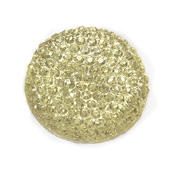 Plastic Flat Back Foiled Stone with Pave Top - Round 24MM JONQUIL