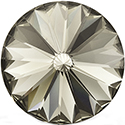 Preciosa Crystal Point Back MAXIMA Foiled Rivoli - 12MM BLACK DIAMOND