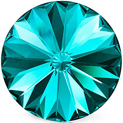 Preciosa Crystal Point Back MAXIMA Rivoli Foiled - 14MM BLUE ZIRCON