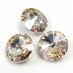 Preciosa Crystal Point Back MAXIMA Foiled Rivoli - 12MM CRYSTAL HONEY