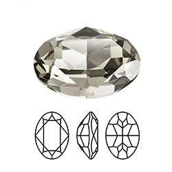 Preciosa Crystal Point Back MAXIMA Fancy Stone - Oval 18x13MM BLACK DIAMOND