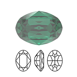 Preciosa Crystal Point Back MAXIMA Fancy Stone - Oval 08x6MM EMERALD