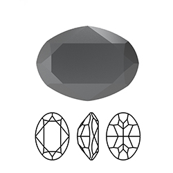 Preciosa Crystal Point Back MAXIMA Fancy Stone - Oval 18x13MM HEMATITE Unfoiled