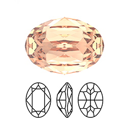 Preciosa Crystal Point Back MAXIMA Fancy Stone - Oval 14x10MM LIGHT PEACH