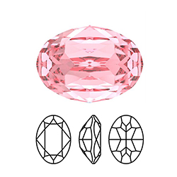 Preciosa Crystal Point Back MAXIMA Fancy Stone - Oval 14x10MM LIGHT ROSE