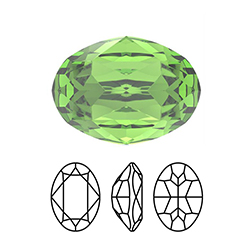 Preciosa Crystal Point Back MAXIMA Fancy Stone - Oval 08x6MM PERIDOT
