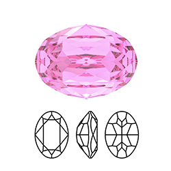 Preciosa Crystal Point Back MAXIMA Fancy Stone - Oval 08x6MM ROSE