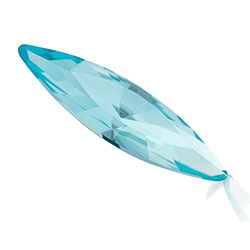 Preciosa Crystal Point Back MAXIMA Fancy Stone - Slim Navette 35x9.5MM AQUA BOHEMICA