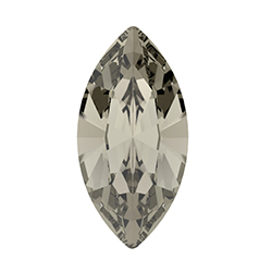 Preciosa MAXIMA Crystal Point Back Fancy Stone - Navette 15x7MM BLACK DIAMOND
