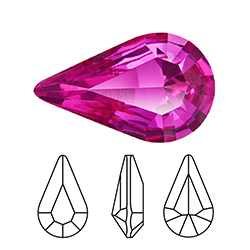 Preciosa Crystal Point Back MAXIMA Fancy Stone - Pear 13x7.8MM FUCHSIA
