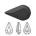 Preciosa Crystal Point Back MAXIMA Fancy Stone - Pear 08x4.8MM JET Unfoiled