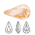 Preciosa Crystal Point Back MAXIMA Fancy Stone - Pear 06x3.6MM LIGHT PEACH