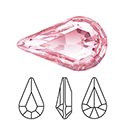 Preciosa Crystal Point Back MAXIMA Fancy Stone - Pear 13x7.8MM LT ROSE