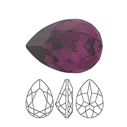 Preciosa Crystal Point Back MAXIMA Fancy Stone - Baroque Pear 08x6MM AMETHYST