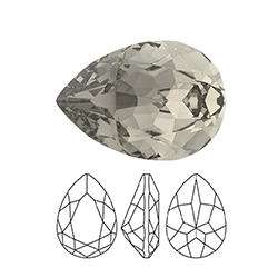 Preciosa Crystal Point Back MAXIMA Fancy Stone - Baroque Pear 14x10MM BLACK DIAMOND
