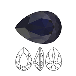 Preciosa Crystal Point Back MAXIMA Fancy Stone - Baroque Pear 10x7MM DARK INDIGO