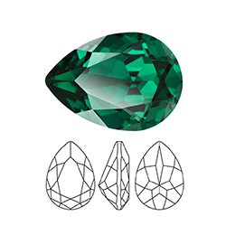 Preciosa Crystal Point Back MAXIMA Fancy Stone - Baroque Pear 10x7MM EMERALD