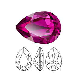 Preciosa Crystal Point Back MAXIMA Fancy Stone - Baroque Pear 14x10MM FUCHSIA
