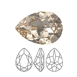 Preciosa Crystal Point Back MAXIMA Fancy Stone - Baroque Pear 08x6MM HONEY