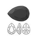 Preciosa Crystal Point Back MAXIMA Fancy Stone - Baroque Pear 06x4MM JET Unfoiled
