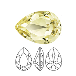 Preciosa Crystal Point Back MAXIMA Fancy Stone - Baroque Pear 06x4MM JONQUIL