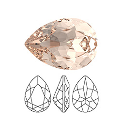 Preciosa Crystal Point Back MAXIMA Fancy Stone - Baroque Pear 10x7MM LIGHT PEACH