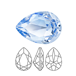 Preciosa Crystal Point Back MAXIMA Fancy Stone - Baroque Pear 14x10MM LIGHT SAPPHIRE