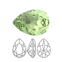 Preciosa Crystal Point Back MAXIMA Fancy Stone - Baroque Pear 10x7MM PERIDOT