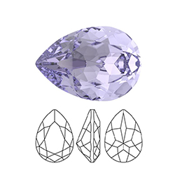 Preciosa Crystal Point Back MAXIMA Fancy Stone - Baroque Pear 14x10MM TANZANITE