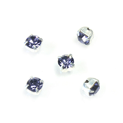 Crystal Stone in Metal Sew-On Setting - Chaton SS16 MAXIMA TANZANITE-SILVER