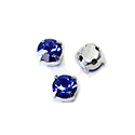 Crystal Stone in Metal Sew-On Setting - Chaton SS20 MAXIMA SAPPHIRE-SILVER