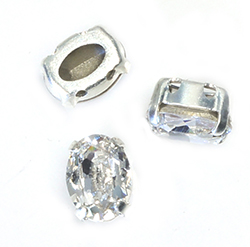 Crystal Stone in Metal Sew-On Setting - Oval 08x6MMM MAXIMA CRYSTAL-SILVER