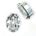 Crystal Stone in Metal Sew-On Setting - Oval 14x10MM MAXIMA CRYSTAL-SILVER