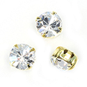 Crystal Stone in Metal Sew-On Setting - Chaton SS34 MAXIMA CRYSTAL-RAW BRASS